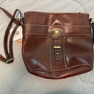 Brown Leather Giani Bernini Crossbody Purse